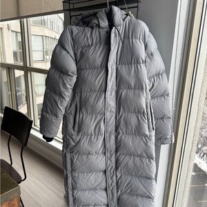 Aritzia Gray Superpuff Long Jacket